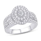 14 Karat White Gold 1.01 Carat Diamonds (0.07 Center Carat Diamonds) Oval Double Halo Cluster Ladies Ring-0225532-WG