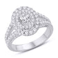 14 Karat White Gold 1.04 Carat Diamonds Oval Ladies Ring-0225631-WG