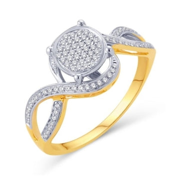 10 Karat Yellow Gold 0.15 Carat Diamonds Round Ladies Ring-0225973-YG