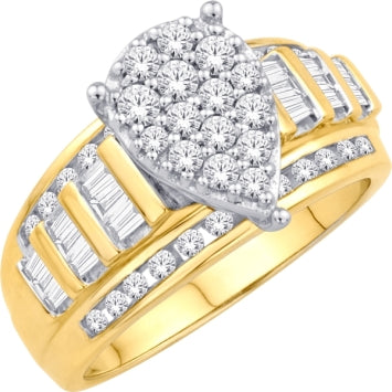 10 Karat Yellow Gold 1.00 Carat Diamonds Pear Ladies Ring-0226139-YG