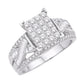 10 Karat White Gold 0.71 Carat Diamonds Square Ladies Ring-0226197-WG