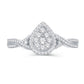 10 Karat White Gold 0.25 Carat Diamonds Pear Ladies Ring-0226282-WG