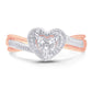 10 Karat Rose Gold 0.10 Carat Diamonds Heart Ladies Ring-0226303-RG