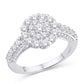10 Karat White Gold 2.00 Carat Diamonds Flower Ladies Ring-0226973-WG