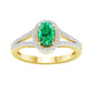 14 Karat Yellow Gold 0.19 Carat Diamonds Oval Ladies Ring-0227326-YG