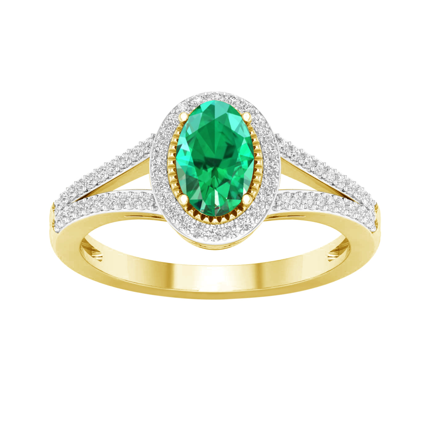 14 Karat Yellow Gold 0.19 Carat Diamonds Oval Ladies Ring-0227326-YG