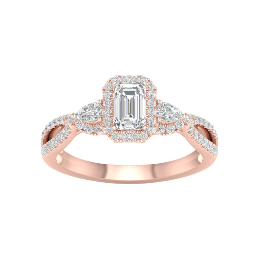 14 Karat Rose Gold 1.00 Carat Diamonds (0.50 CTR) Intertwined Ladies Ring-0227928-RG