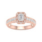 14 Karat Rose Gold 0.75 Carat Diamonds (0.25 CTR) Radiant Bridal Ring-0227931-RG