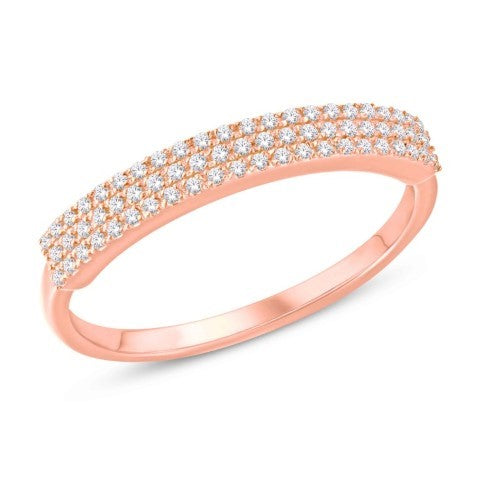 14 Karat All Rose Gold 0.15 Carat Diamonds Fashion Ladies Band-0228063-ALR