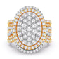 10 Karat Two-Tone (Yellow and White) Gold 2.57 Carat Diamonds Oval Ladies Ring-0228114-YW
