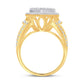 10 Karat Two-Tone (Yellow and White) Gold 2.50 Carat Diamonds Pear Halo Cluster Ladies Ring-0228118-YW