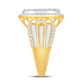 10 Karat Two-Tone (Yellow and White) Gold 2.51 Carat Diamonds Oval Ladies Ring-0228119-YW