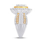 10 Karat Two-Tone (White and Yellow) Gold 2.24 Carat Diamonds Round Ladies Ring-0228129-WY