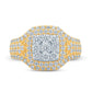 10 Karat Yellow Gold 1.50 Carat Diamonds Cushion Ladies Ring-0229961-YG