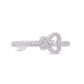 10 Karat White Gold 0.15 Carat Diamonds Key Ladies Ring-0229962-WG