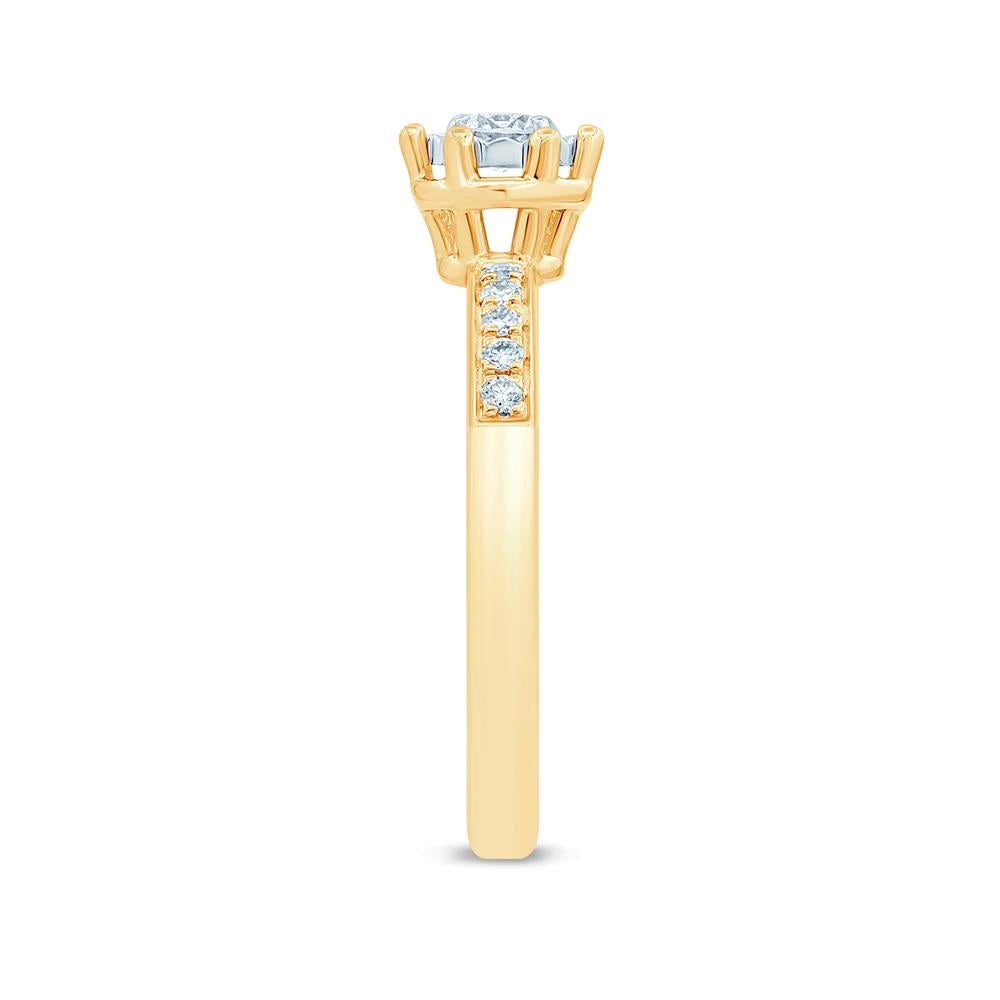 10 Karat Yellow Gold 0.22 Carat Diamonds Round Ladies Ring-0229969-YG