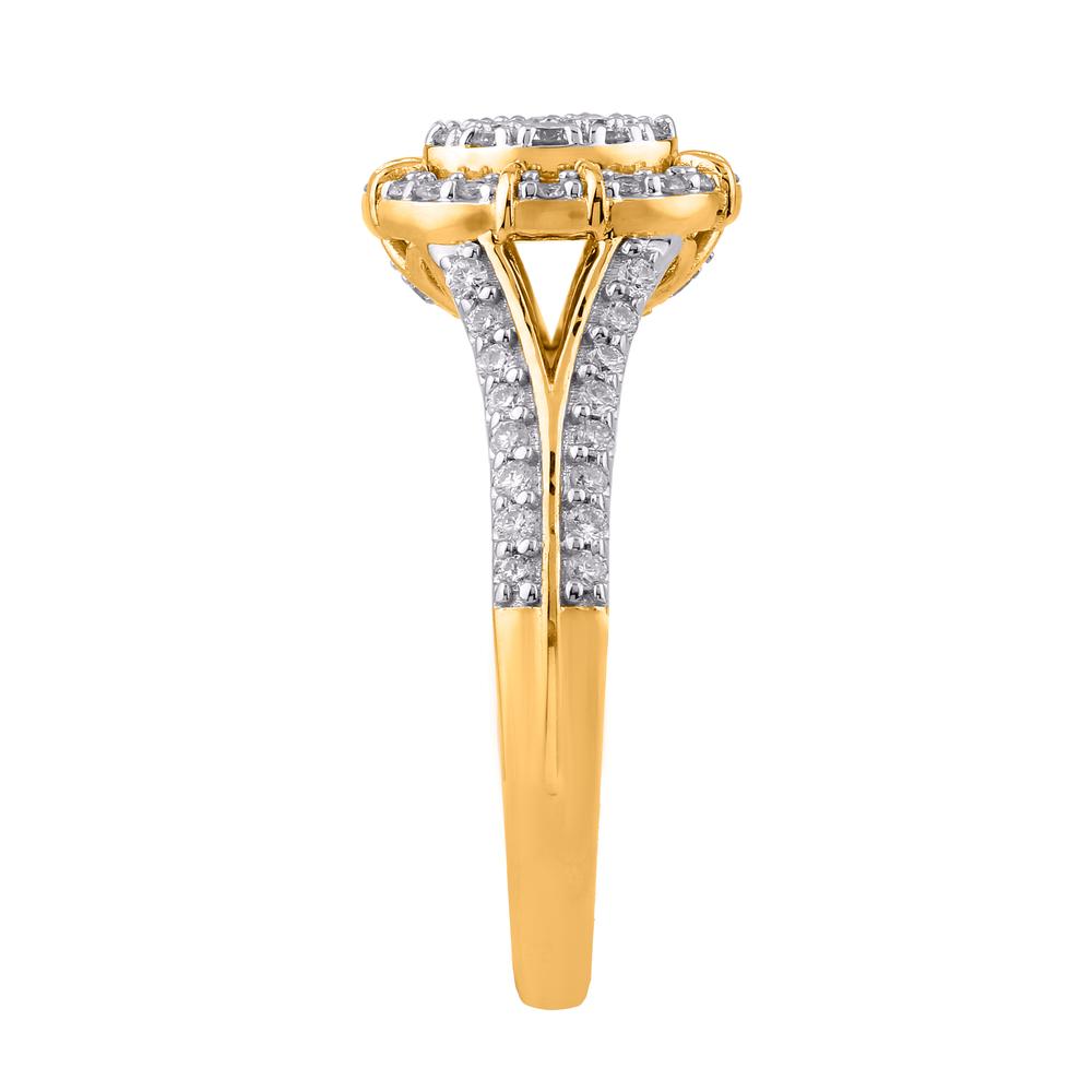 10 Karat Two-Tone (Yellow and White) Gold 0.50 Carat Diamonds Oval Ladies Ring-0229981-YW