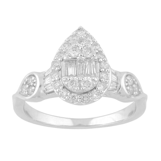 14 Karat White Gold 0.75 Carat Diamonds Pear Ladies Ring-0229983-WG