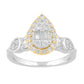 14 Karat Two-tone (White and Yellow) Gold 0.75 Carat Diamonds Pear Ladies Ring-0229983-WY