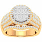 10 Karat Two-Tone (Yellow and White) Gold 1.50 Carat Diamonds Round Halo  Ladies Ring-0229984-YW