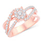 14 Karat All Rose Gold 0.75 Carat Diamonds Intertwined Designer Ladies Ring-0232168-ALR