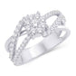 14 Karat White Gold 0.75 Carat Diamonds Intertwined Designer Ladies Ring-0232168-WG