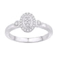10 Karat White Gold 0.16 Carat Diamonds Oval Ladies Ring-0232182-WG
