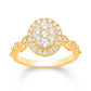 10 Karat All Yellow Gold 0.75 Carat Diamonds Oval Ladies Ring-0232221-ALY