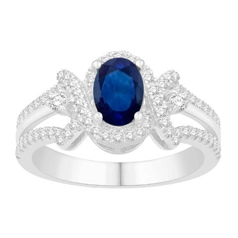14 Karat White Gold 1.35 Carat Diamonds Oval Ladies Ring-0232441-WG