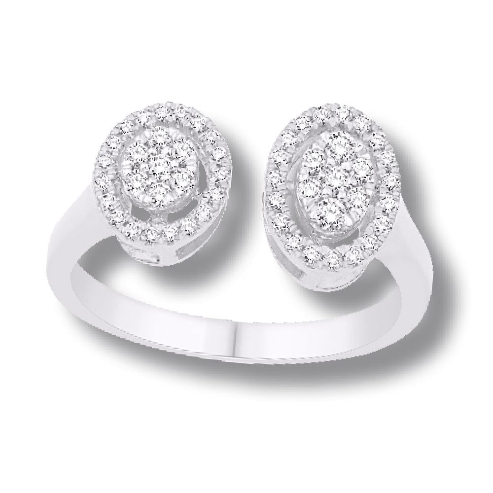 14 Karat White Gold 0.32 Carat Diamonds Fancy Ladies Ring-0232456-WG