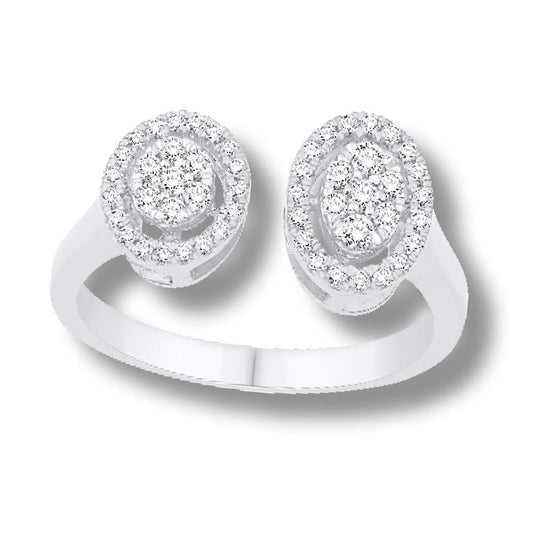14 Karat White Gold 0.32 Carat Diamonds Fancy Ladies Ring-0232456-WG