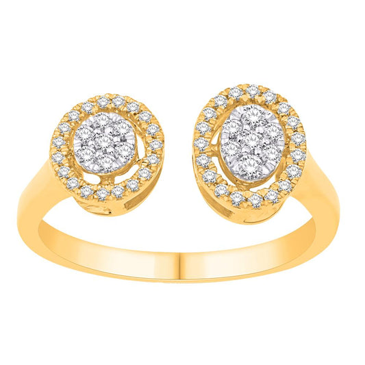 14 Karat Yellow Gold 0.32 Carat Diamonds Fancy Ladies Ring-0232456-YG