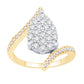 10 Karat Two-Tone (Yellow and White) Gold 0.92 Carat Diamonds Pear Shape Ladies Ring-0232510-YW
