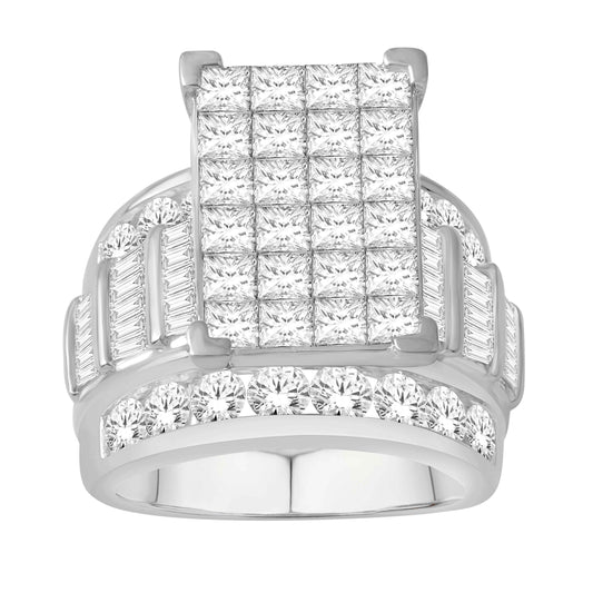 10 Karat White Gold 5.00 Carat Diamonds Cinderella Ladies Ring-0232924-WG