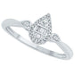 14 Karat White Gold 0.10 Carat Diamonds Pear Ladies Ring-0242347-WG