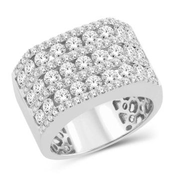 14 Karat White Gold 3.25 Carat Diamonds Classic Men's Ring-0325289-WG