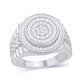 14 Karat White Gold 1.00 Carat Diamonds Round Men's Ring-0325380-WG