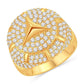 10 Karat All Yellow Gold 2.99 Carat Diamonds Mercedes Benz Men's Ring-0325618-ALY