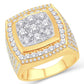 10 Karat All Yellow Gold 3.45 Carat Diamonds Miracle Plate Cushion Men's Ring-0325788-ALY