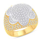 14 Karat Two-Tone (Yellow and white) 2.75 Carat Diamonds Flower Fancy Men's Ring-0325841-YW