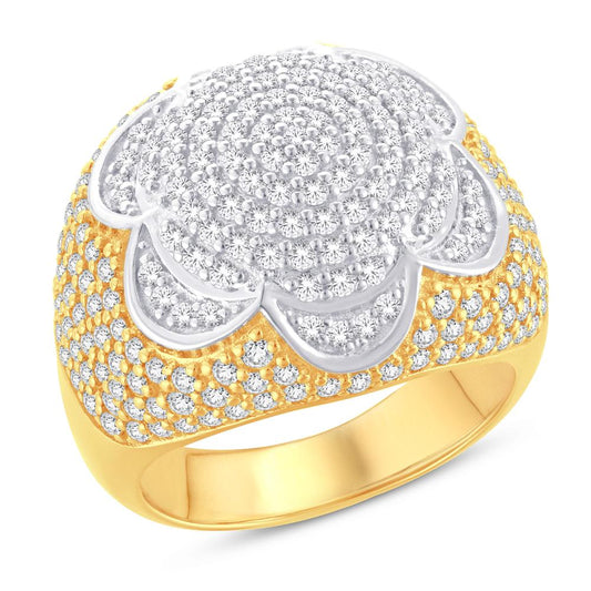 14 Karat Two-Tone (Yellow and white) 2.75 Carat Diamonds Flower Fancy Men's Ring-0325841-YW