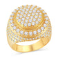 10 Karat All Yellow Gold 3.00 Carat Diamonds Round Men's Ring-0325893-ALY