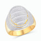 10 Karat Yellow Gold 1.45 Carat Diamonds Oval Cluster Men's Ring-0325946-YG