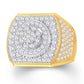 10 Karat Two-Tone (Yellow and White) Gold 2.56 Carat Diamonds Fancy Men's Ring-0326132-YW