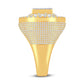 10 Karat Two-Tone (Yellow and White) Gold 3.62 Carat Diamonds Designer Men's Ring-0326924-YW-S