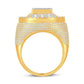 10 Karat Two-Tone (Yellow and White) Gold 3.62 Carat Diamonds Designer Men's Ring-0326924-YW-S