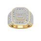 10 Karat Yellow Gold 2.00 Carat Diamonds Cushion Men's Ring-0327026-YG