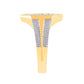 10 Karat Yellow Gold 0.82 Carat Diamonds Hexagon Men's Ring-0329875-YG