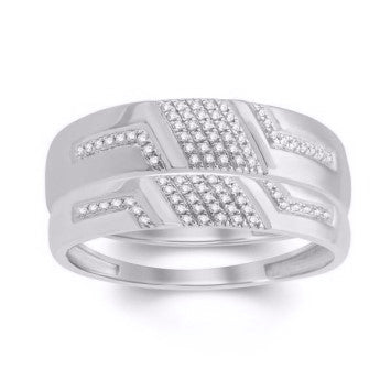 14 Karat White Gold 0.33 Carat Diamonds Square Trio Set-0425943-WG