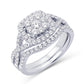 10 Karat White Gold 0.50 Carat Diamonds Cushion Bridal Set-0525236-WG